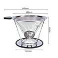 thumbnail image 2 of Reusable Coffee Filter Stainless Steel Holder Metal Mesh Funnel Baskets Brew Drip Coffee Filters Dripper Drip Coffee Filter Cup, 2 of 4