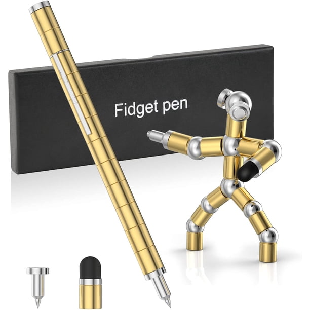 Bolígrafo magnético, bolígrafo negro, bolígrafo magnético multifunción divertido, bolígrafo retráctil para aliviar el estrés para adolescentes, hombres y mujeres jóvenes (dorado) Kuyhfg Bienvenido a Kuyhfg