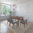 thumbnail image 2 of Juego de Comedor de Madera con 6 Sillas Tapizadas para 6 Personas, Mesa y Sillas para Comedor y Cocina, Midtown Concept Amalfi, Nogal y Gris Claro, 2 of 5