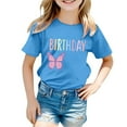 thumbnail image 3 of WOYY Kids Girls Birthday Tee Shirt Butterfly Letter Print Short Sleeve T-Shirt, Sizes 3-13, 3 of 3