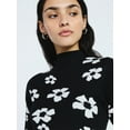 thumbnail image 4 of Scoop Women's Jacquard Floral Sweater Mini Dress with Short Sleeves, Sizes XS-XXL, 4 of 6