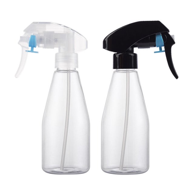 2 botellas de alcohol de 200 ml, gatillo de niebla seguro, botellas de plástico para mascotas, botella rociadora transparente