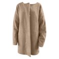 thumbnail image 4 of Pompotops Ladies Casual Fashion Loose Plus Long Long Sleeve Pocket Button Plush Jacket, 4 of 5