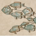 thumbnail image 4 of School of Fish Coastal Sea Aqua Metal Wall Art Sculpture 42x15, 4 of 5