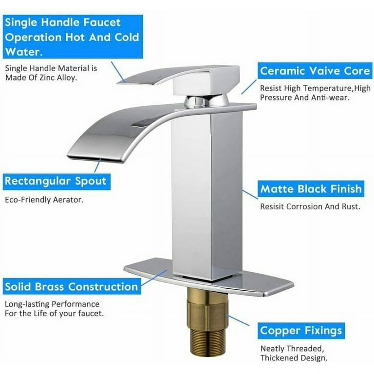 Bathroom Faucet Waterfall Single Handle
