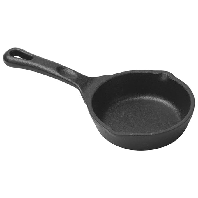 Mini Cast Iron, Induction Skillet, Round, 3 Oz, 3 1/2" Dia, Matte Black