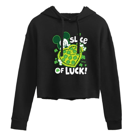 Disney - Slice Of Luck - Juniors Cropped Pullover Hoodie