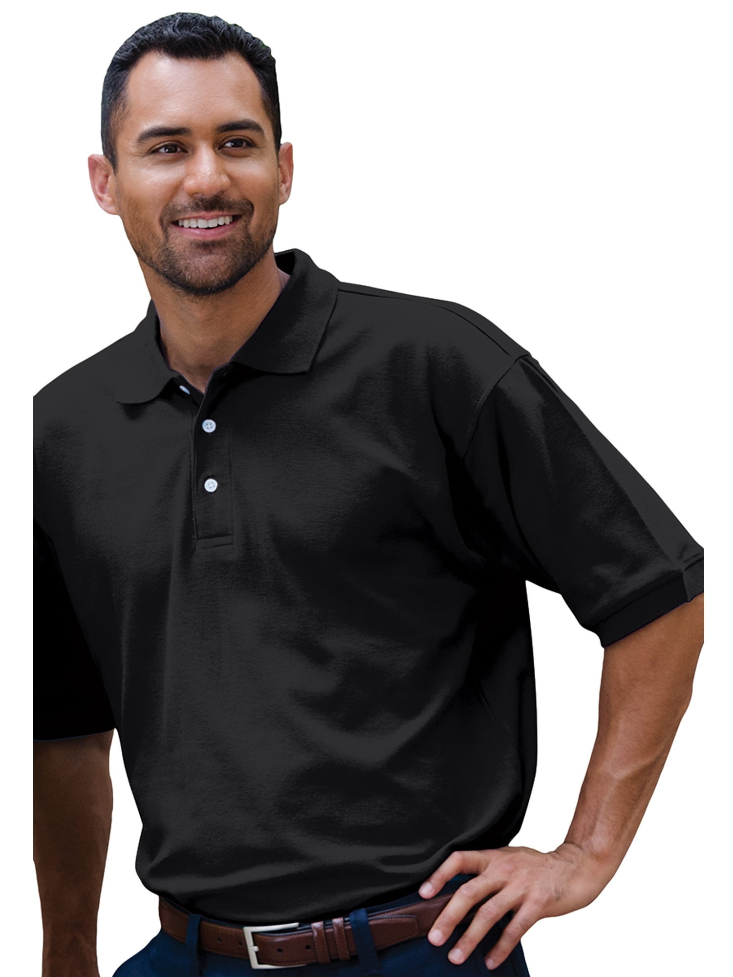 Jonathan Corey - 00820599023583 MENS S-S PIMA COTTON PIQUE 100 BLACK XL - Walmart.com - Walmart.com