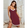 thumbnail image 4 of Nightgowns for Women: Syphoria V-neck Soft Lace Sleepwear Suspender Womens Nightgowns, 4 of 6