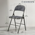 thumbnail image 3 of HOMCOM Folding Chairs Set of 4, Foldable Chairs with Cushions, Dark Grey, 3 of 10