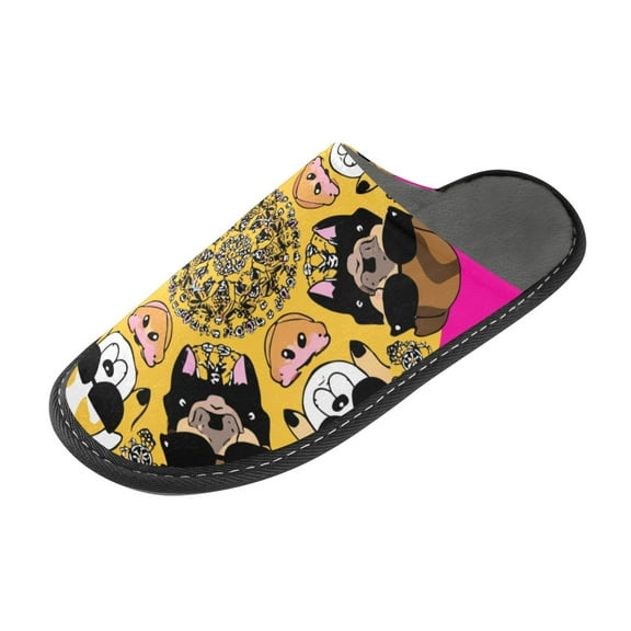 IAUYY Memory Foam House Slippers Suitable for Both Men and Women. Comfortable, Anti-Slip Plush Flat-Bottomed Slippers The Best Holiday Gift Different Forms Of Dogs