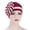 Wine, variant on Awdenio Beanies Hats Women India Hat Patchwork Braid Muslim Ruffle Chemo Hat Beanie Wrap Cap