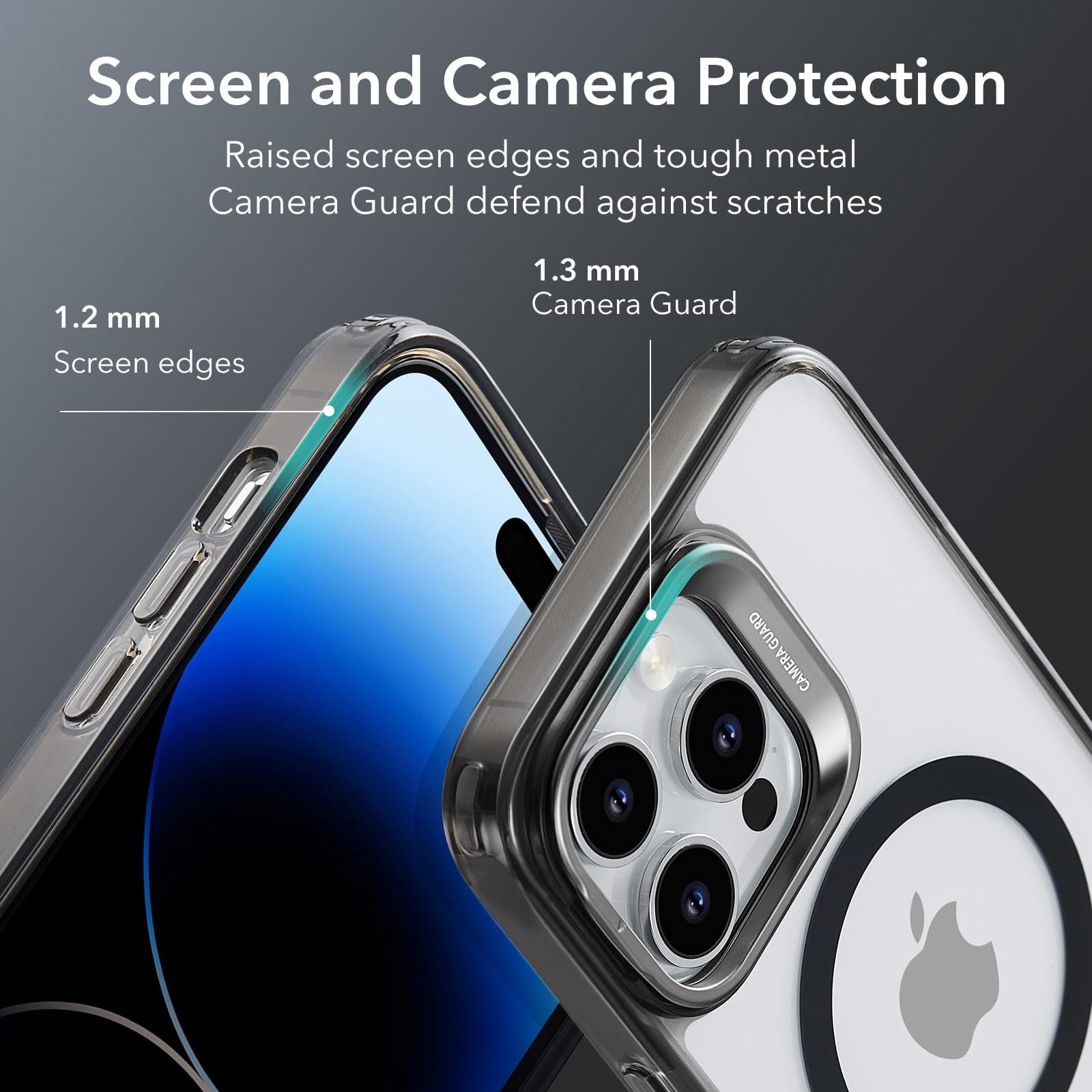 Esr Magnetic Phone Case For 14 Pro Max  Compatible With Magsafe Built-in Camera Ring Stand Military-grade Protection Classic Kickstand (halolock) Clear Black