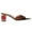 Dark Brown, variant on XYD Women Open Pointed Toe Transparent Strap Mules Slip on Studded Crystal Block Low Heels Fashion Party Slide Sandals Size 7 Gold