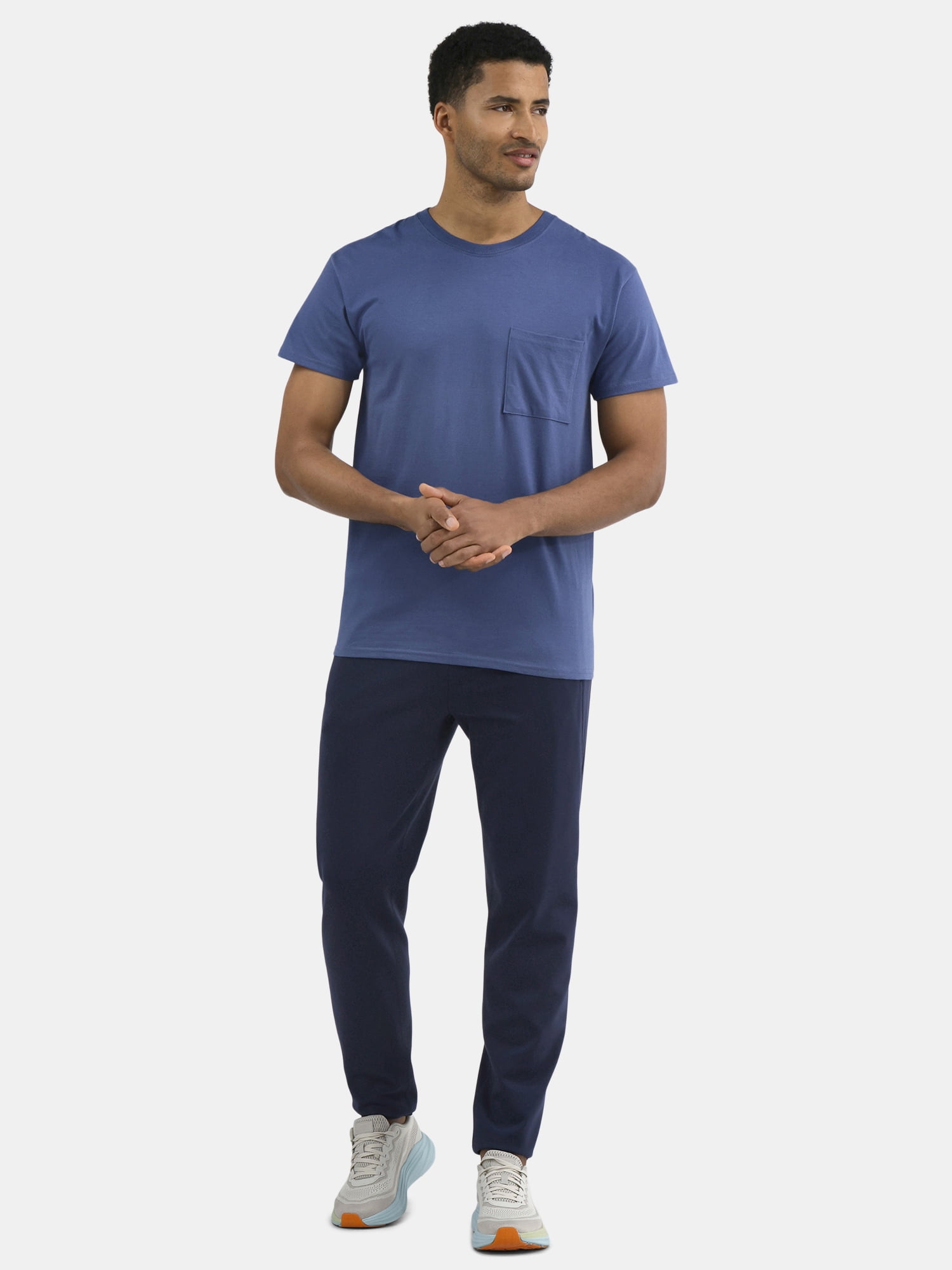 Athletic Works Men's and Big Men's Cotton Pocket Tee, 4-Pack, Sizes XS-5XL