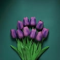 thumbnail image 5 of BalsaCircle 10 Eggplant 13" Single Floral Stem Foam Tulips Flowers Blooms, 5 of 7