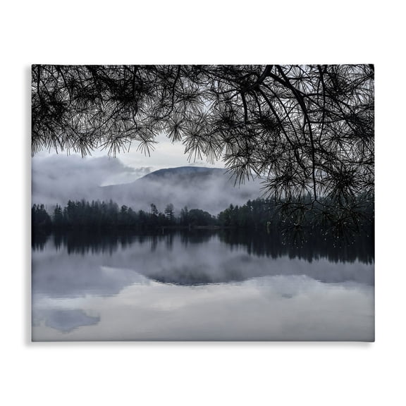 Stupell Industries Traditional Trees Surrounding Hazy Mountainous Landscape Lake Canvas Art, 20 x 16, by Kelly Sinclair
