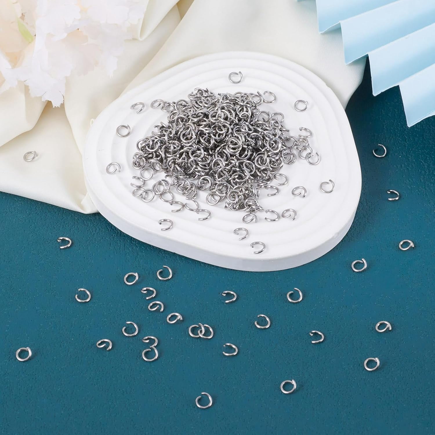 1000Pcs Stainless Steel Open Jump Rings 6mm Tiny Round 1mm Thick Connector Rings For Jewelry Making