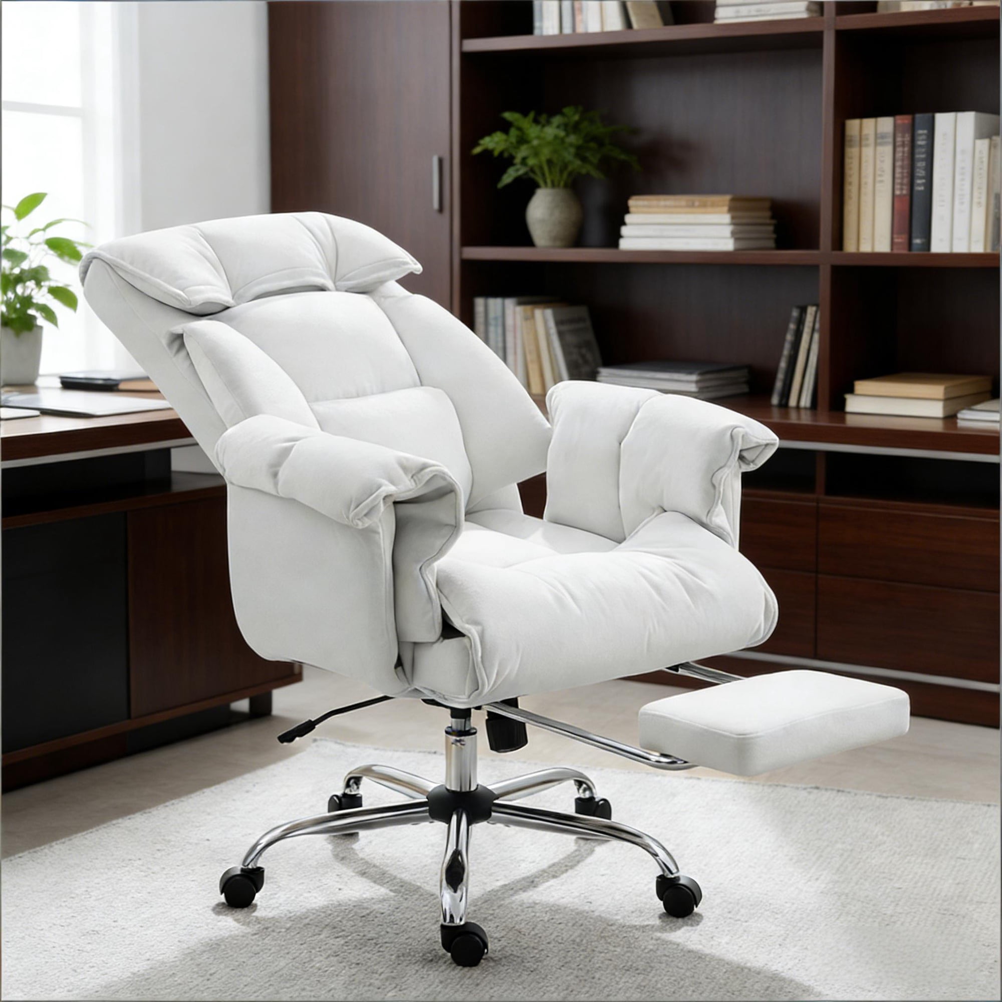 reclining desk chair with footrest product
