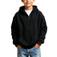 thumbnail image 5 of RMGVDSD Hoodies for Boys Quarter Zip Waffle Knit Pullover Hooded Sweatshirt Tops Kids Back To School Hoodie Trendy Fashion Sweatshirts 5-6 Years, 5 of 8