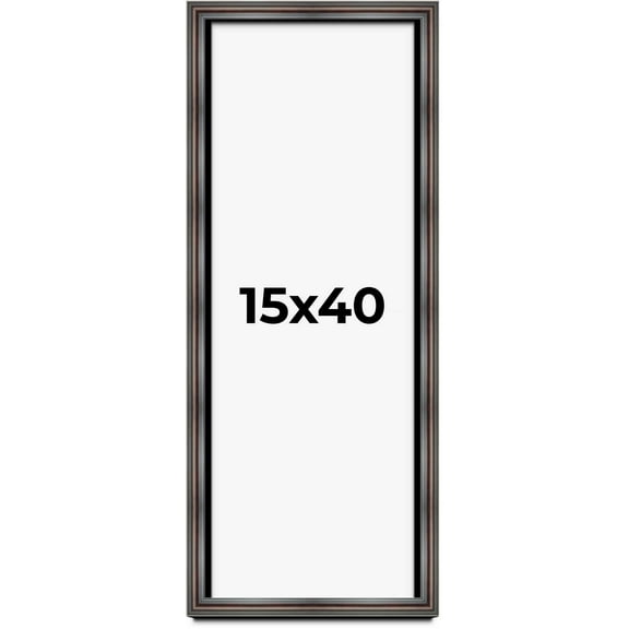 15x40 Shadow Box Frame Brown Cherry | 2.625 Inches Deep Pine Wood Traditional Shadowbox Display