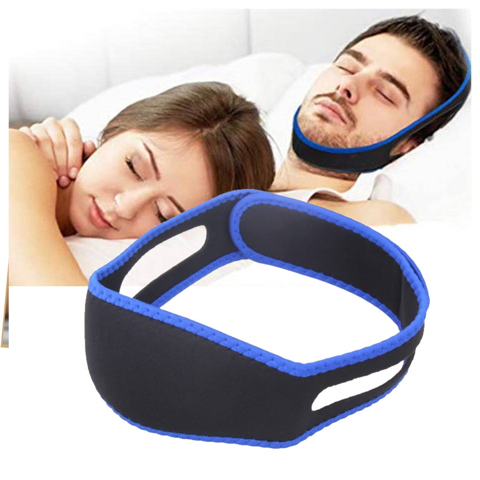 GJX 2Pcs Snore Stopper Comfortable Wear Anti Snoring Breathing Correction Chin Strap for Sleeping