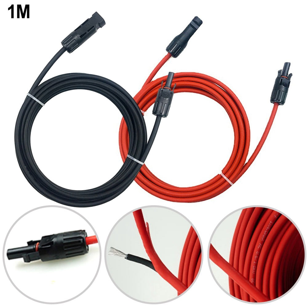 1M Solar Pv Panel Extension Cable Sae Photovoltaic Connector Wire 10Awg
