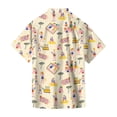thumbnail image 4 of Hawaiian Shirts for Men Summer Big and Tall Tropical Print Mens Button Down Short Sleeve Shirt Trendy Holiday Beach T Shirts Yellow 4XL, 4 of 6