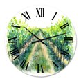 thumbnail image 2 of Designart 'Rural Scene Vineyard Road' Traditional Wall Clock, 2 of 5