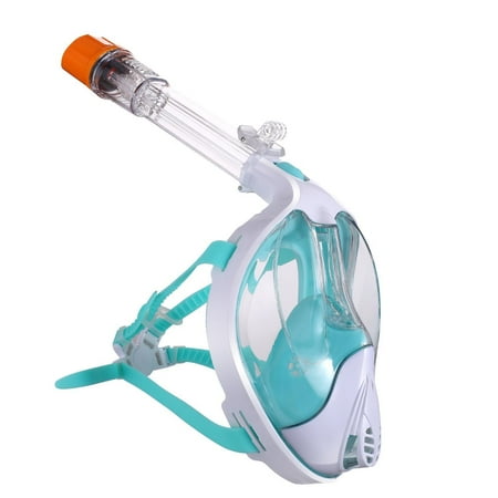 Full Mask Diving Snorkel Mask, 180° Full Face Snorkel Diving Mask Easy Breath Snorkeling Mask with Camera Mount , Anti-Fog, Hypoallergenic Silicone Facial Lining ()