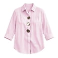 thumbnail image 4 of HappyYEE Women's Plaid Long Sleeve Shirt - Plus Size Lapel Collar Button Front Blouses - Loose Fits Breathable Casual Tops M, 4 of 5