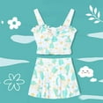 thumbnail image 2 of ibiyuan 3t Swimsuit Girls Two Piece Adjustable Straps Girls Bathing Suit&nbsp;size 6 Ruched Side Tankini with Shorts Padded Color Block Modest Swimwear,4-5 Years, 2 of 8