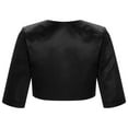 thumbnail image 2 of TTAO Girls Solid Cardigan Dress Cover Up Long Sleeve Open Front Bolero Shrug Flower Cropped Jacket Black-B 14, 2 of 7