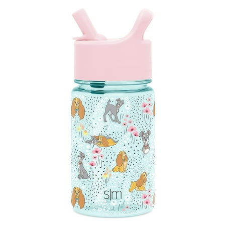 Simple Modern Disney 12oz Summit Kids Tritan Water Bottle with Straw Lid for Toddler - Dishwasher Safe Travel Tumbler - Disney: Lady and the Tramp