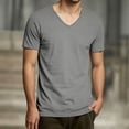 thumbnail image 2 of NinXxx Men's Solid French Crew Neck Short Sleeve Casual Top Grey S, 2 of 4