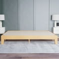 thumbnail image 4 of Emma + Oliver King Sized Wooden Platform Bed with Natural Pine Finish and Wooden Support Slats; No Box Spring or Foundation Required, 4 of 11