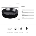 thumbnail image 2 of FULLWATT 24" Bathroom Vanity Black Cabinet Mirror Set with Ceramic Vessel Sink Bowl Faucet, 2 of 14