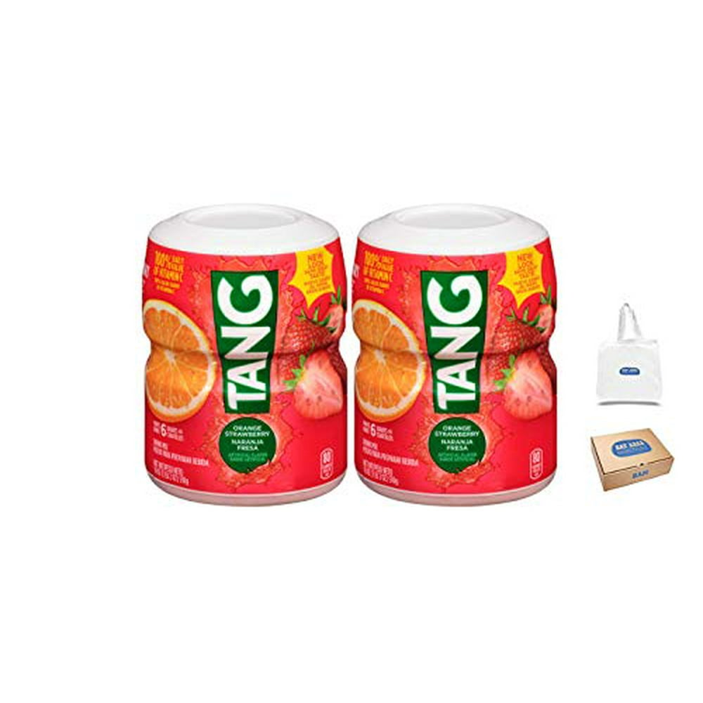Tang Orange Strawberry Powdered Drink Mix, 18 Oz Canisters, Pack Of 2