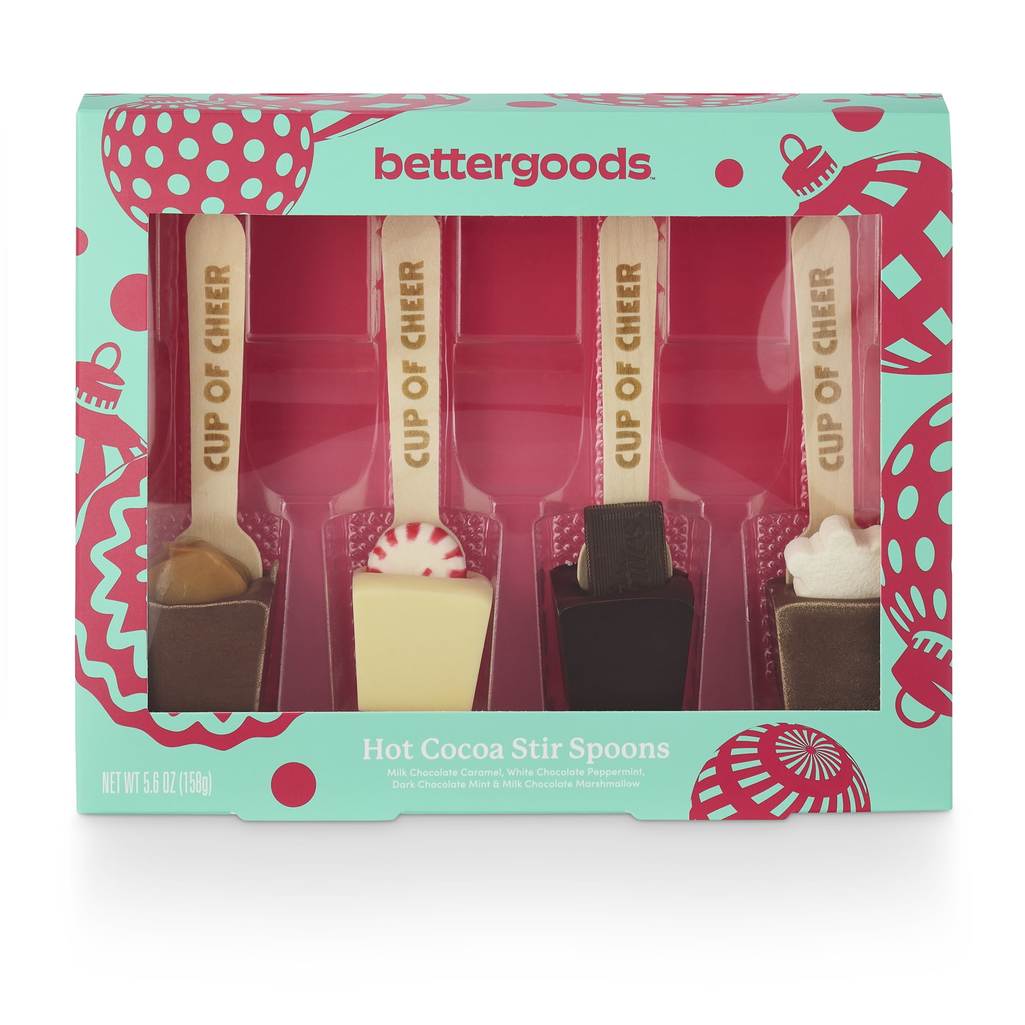 (3 pack) bettergoods Fair Trade Hot Cocoa Stir Spoons, 7 oz, 4 Count