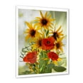 thumbnail image 2 of Designart 'Poppies and Sunflowers In The Wild' Traditional Framed Art Print, 2 of 4