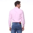 thumbnail image 5 of Men Pure Color Oxford Shirt Business Formal Dress Shirts Long Sleeve Big Size Cloth, 5 of 8