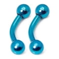 thumbnail image 3 of Pair of Curved Barbells Micro Size 16G - 1/4" w/ 3mm Ball Eyebrow Rook Tragus, 3 of 10