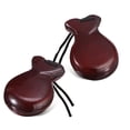 thumbnail image 1 of 1 Pair Spanish Castanets Flamenco Castanets with String Traditional Wood Hand Percussion Castanets(Brown), 1 of 6