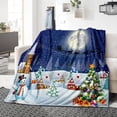 thumbnail image 2 of Merry Christmas Blanket Santa Claus Throw Blanket,Snowman Pattern Flannel Throw Super Soft Cozy Plush Xmas New Year Holiday Blanket for Couch Sofa Bed Gift Blanket(Blanket Xmas30024-60 x50), 2 of 5