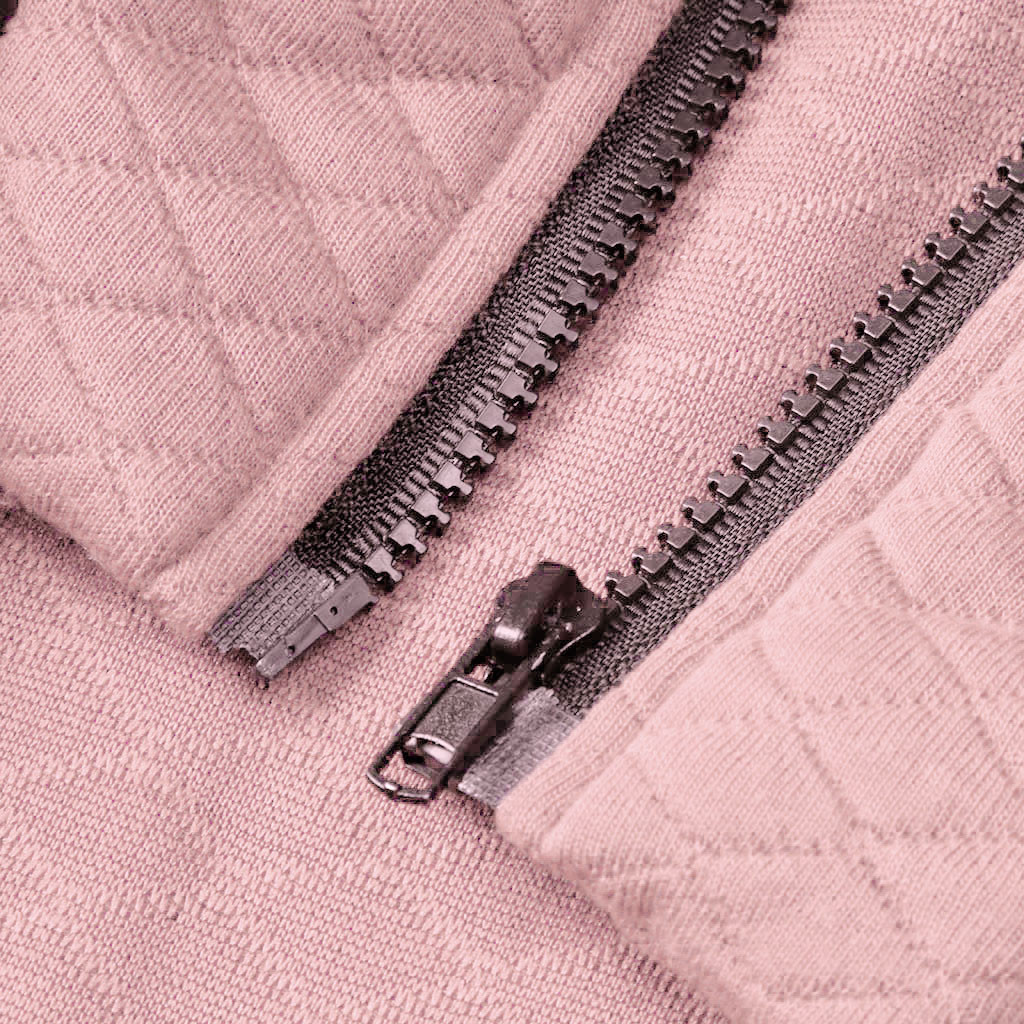 yuehao coats for women women's long sleeve baseball shirt zip jacket baseball jacket casual jacket (pink) - image 4 of 9