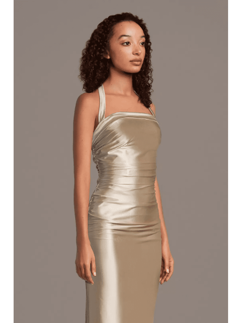 david's bridal halter dresses Lara Jasmine Beaded Fringe Halter Wedding Dress