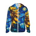 thumbnail image 1 of Balery Sunflower Starry Night Vibes Sudadera ligera de manga larga con capucha y protección solar UPF 50+ para hombre y mujer, ideal para pesca y running-X-Large, 1 of 7