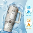 thumbnail image 4 of 30 Oz Halloween Tumbler with Handle and Straw, Skeleton Witch Cat Travel Tumbler, Halloween Party Gifts for Women Adults Teenagers, 4 of 5
