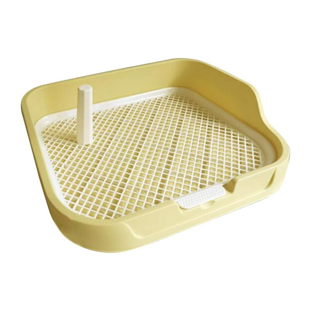 Soporte para almohadillas de entrenamiento para mascotas, orinal para perros, inodoro con rejillas de malla, inodoro para entrenamiento de mascotas , amarillo