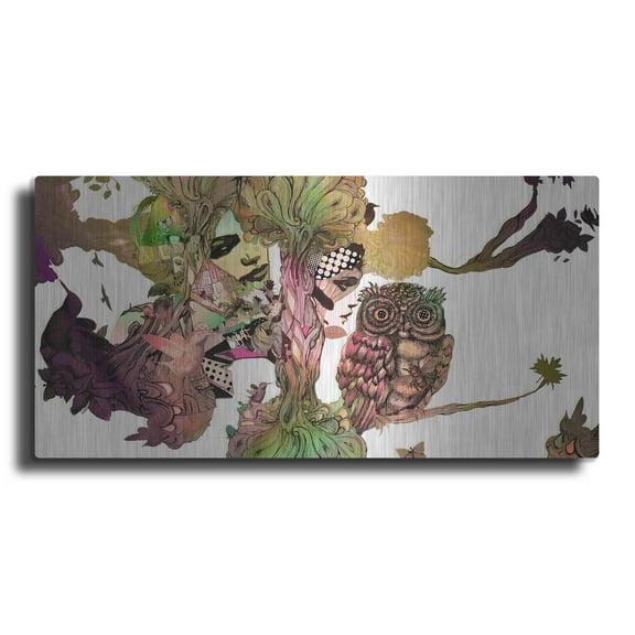 Luxe Metal Art 'Stay' by Giulio Lurissevich, Metal Wall Art, 48"x24"